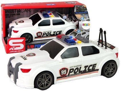 Sportovní policejní auto 1:16 bílé se zvukem