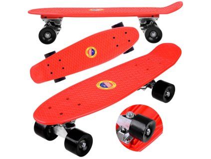 Skateboard FISZKA do 50 kg ČERVENÝ