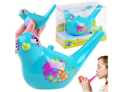 Hračka Ptáček Vodní píšťalka Water Bird modrá