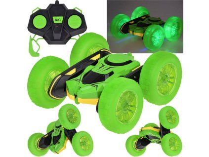 RC auto STUNT CAR 360 stupňů oboustranné zelené