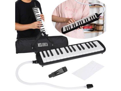 Hudební nástroj Melodika klávesová harmonika s pouzdrem dva náustky