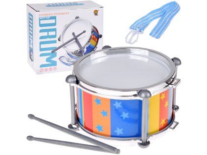 Barevný bubínek 2 paličky + popruh prům. 18 cm