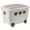 Krémový plastový box s víkem na kolečkách Bear 55 l BRANQ