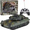RC tank s otočnou věžičkou a zvuky tmavě-zelený