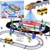 Elektrická vláčkodráha Lokomotiva s vagóny + dráha a autobus 2v1