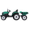 Elektrický traktor s přívěsem zelený