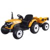 Elektrický traktor s přívěsem žlutý