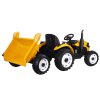 Elektrický traktor s přívěsem žlutý