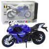 Sportovní Motorka R1 Kovová 1:12 Tmavě Modrá