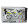 Policejní Motocykl 1:12 Světla Kovový Bílý 4