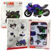 Motocykl K Sestavení DIY 1:14 Kovový Zeleno-Modrý