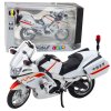 Kovový Motocykl 1:12 Světla Bílý Červené Žluté Linie