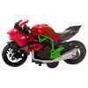Motocykl k sestavení a šroubování kovový 1:14 zeleno-červený