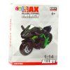 Motocykl k sestavení a šroubování kovový 1:14 zeleno-červený 4
