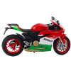 Motocykl Sportovní 1:12 Světla Zvuky Červeno Zelený Kovový