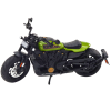 Motocykl Chopper Kovový 1:12 Černý Zelené Prvky