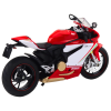 Model motorky Sportovní Motocykl 1:12 Světla Zvuky Kovový Červeno Bílý