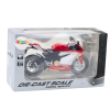 Model motorky Sportovní Motocykl 1:12 Světla Zvuky Kovový Červeno Bílý