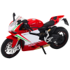 Model motorky Sportovní Motocykl 1:12 Světla Zvuky Kovový Červeno Bílý 2