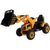 Elektrický traktor na baterii s bagrovou lžící Oranžový