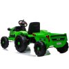 Elektrický akumulátorový traktor CH9959 s přívěsem zelený 4