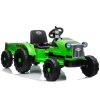 Elektrický akumulátorový traktor CH9959 s přívěsem zelený