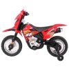 Elektrický motocykl Dětský Cross Červený + Pomocná kolečka + Zvuky LED