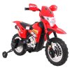Elektrický motocykl Dětský Cross Červený + Pomocná kolečka + Zvuky LED