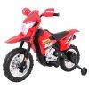 Elektrický motocykl Dětský Cross Červený + Pomocná kolečka + Zvuky LED