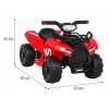 Dětská elektrická čtyřkolka Storm Červená + Motor 25W + MP3 USB