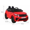 Elektrické autíčko Range Rover Velar červené + Dálkové ovládání 2