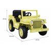 Elektrické autíčko Vojenské retro Pohon 4x4 Béžové 2