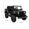 Elektrické autíčko Vojenské Retro černé + Pohon 4x4 2