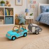 Turistický set Modré terénní auto se zvuky + Karavan 3