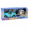 Turistický set Modré terénní auto se zvuky + Karavan