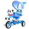 Dětská tříkolka Panda se zvuky + se stříškou modrá
