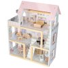 Domek dla lalek drewniany mebelki 80cm roz LED 178911