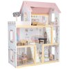 Domek dla lalek drewniany mebelki 80cm roz LED 178909