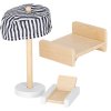 Domek dla lalek drewniany mebelki 80cm roz LED 178915