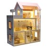Domek dla lalek drewniany mebelki 80cm roz LED 178913