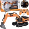 RC bagr Robustní na pásech s efektem kouře se zvukem a LED světly + Dálkové ovládání