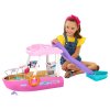 Motorový člun pro panenky Mattel Barbie s transformací interiéru + příslušenství