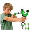 Sportovní dovednostní praková sada s pískajícími šípy 15 m zelená