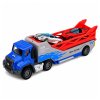 Nákladní auto Transporter s nájezdem vystřelovač autíček měřítko 1:55 4