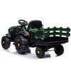 Elektrický traktor BDM0925 akumulátorový s přívěsem Zelený vojenský 3