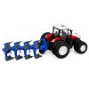 RC Traktor s víceradličným pluhem 1:24 Červený
