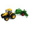 Zemědělský traktor se secím strojem a agregátem Světla Zvuky 1:24 Žlutý 2