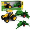 Zemědělský traktor se secím strojem a agregátem Světla Zvuky 1:24 Žlutý