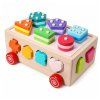 Dřevěný sorter Montessori na kolečkách tvary čísla 3