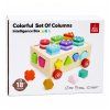 Dřevěný sorter Montessori na kolečkách tvary čísla 6